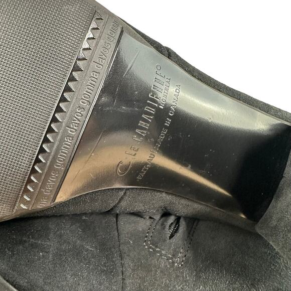 La Canadienne NWOB Joanie Black Side Zip Heeled Ankle Bootie Size 8M Suede - Picture 9 of 10